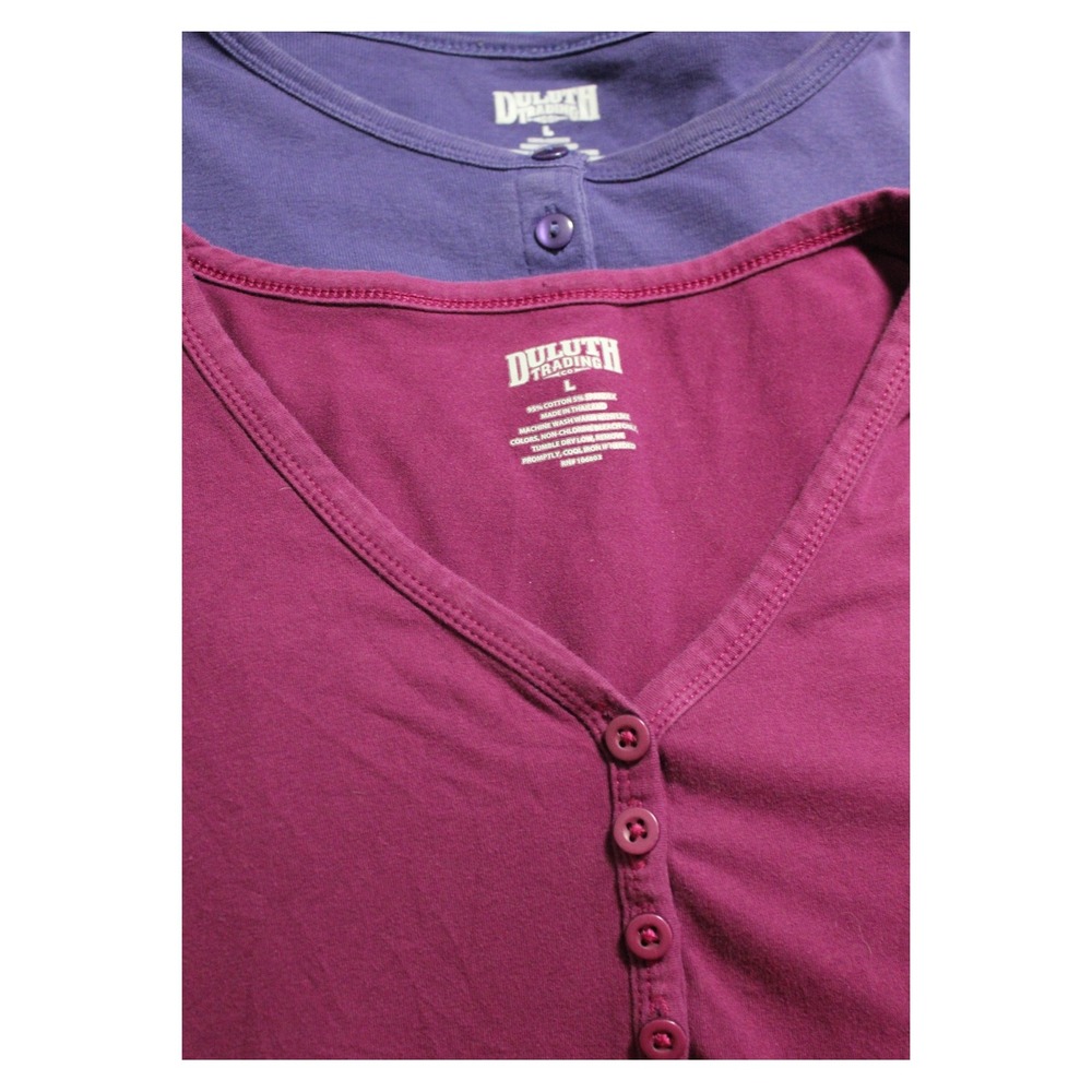 BUNDLE Duluth Trading Co Women's Henley Long Sleeve Shirts Sz Large Utility Work
